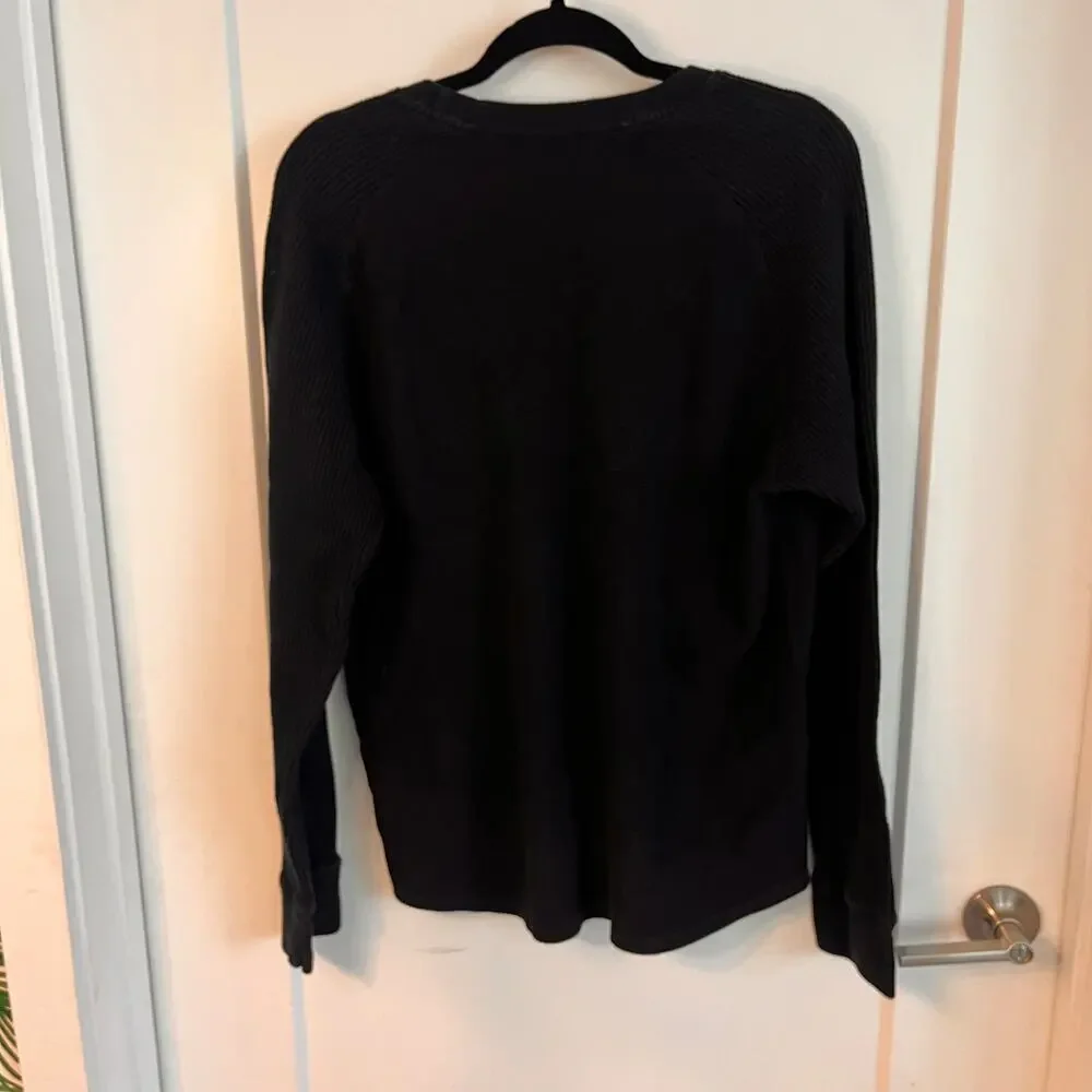 BANANA REPUBLIC Black Long Sleeves Italian Yarn Baruffa Crew Neck Sweater Size L